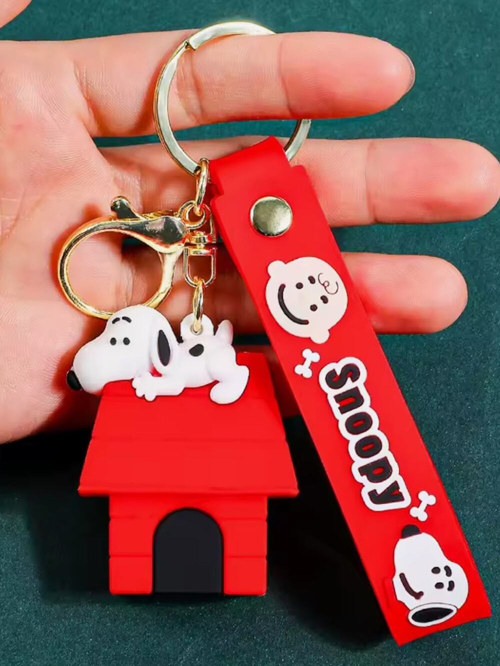 Snoopy Red Doghouse Keychain with Strap